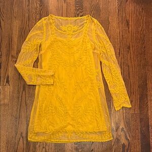 Yellow Lace Embroidered Dress